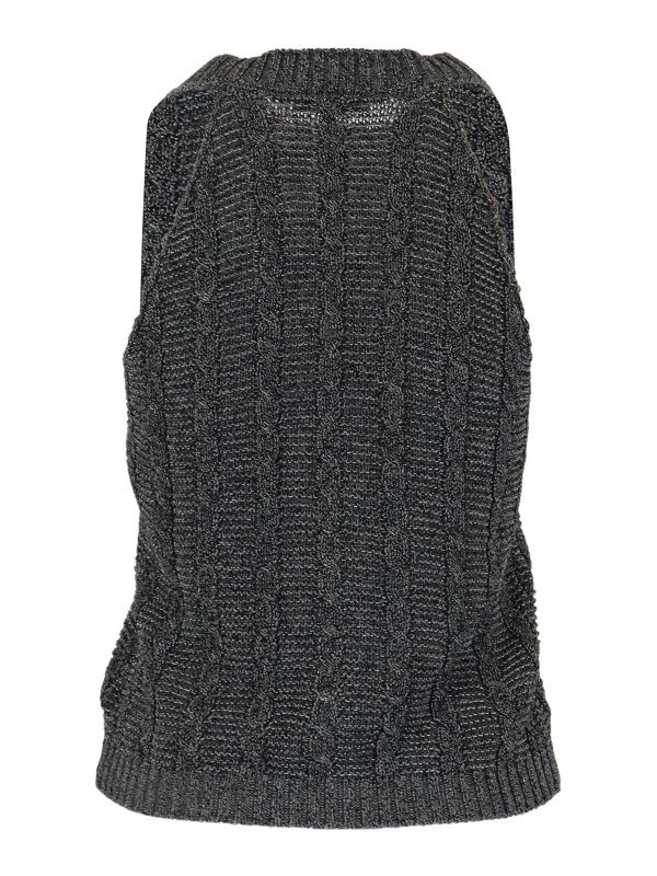 Gran Sasso - Cable knit vest - vests - 1322423724096