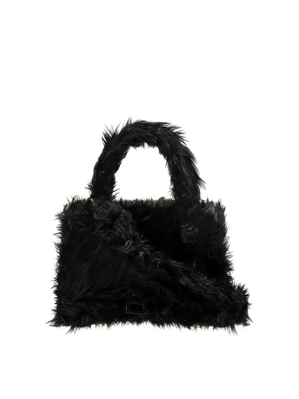 fluffy hourglass top handle bag