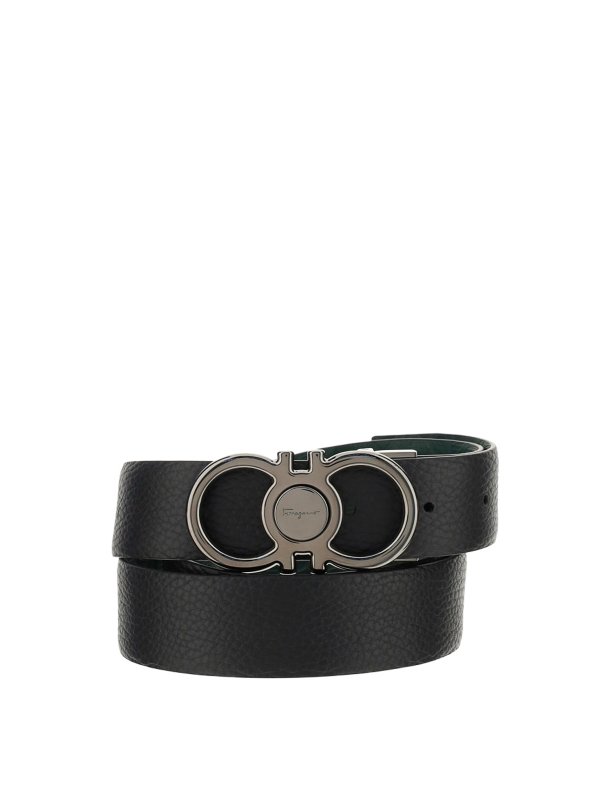 salvatore ferragamo matte black belt