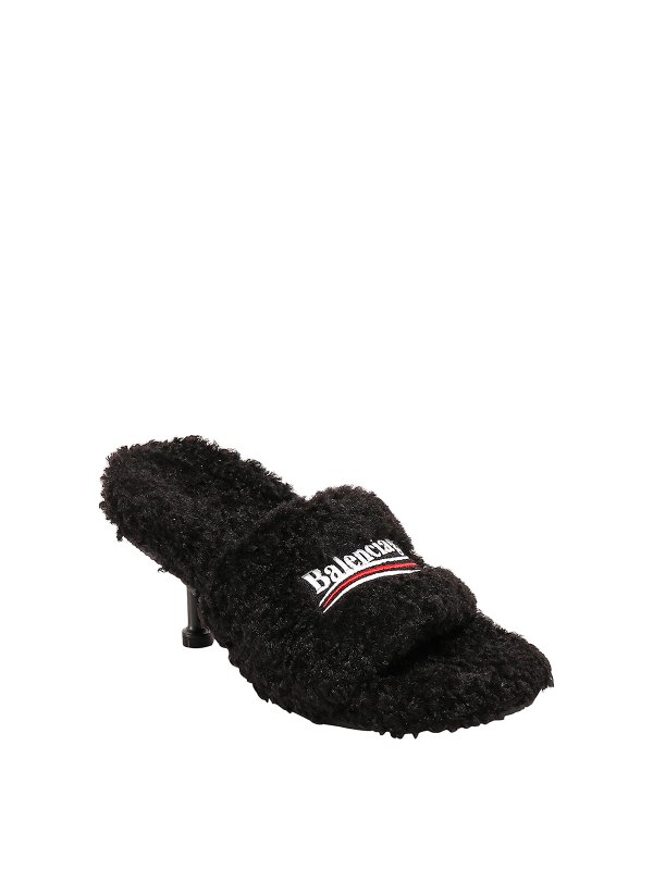 Sandals Balenciaga - Furry sandals - 656632W2DO11096