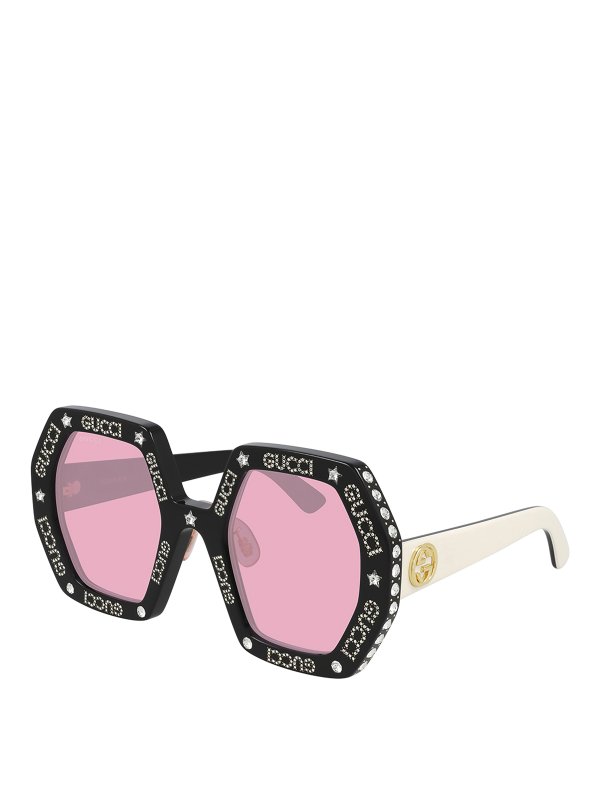 gucci oversized hexagonal sunglasses