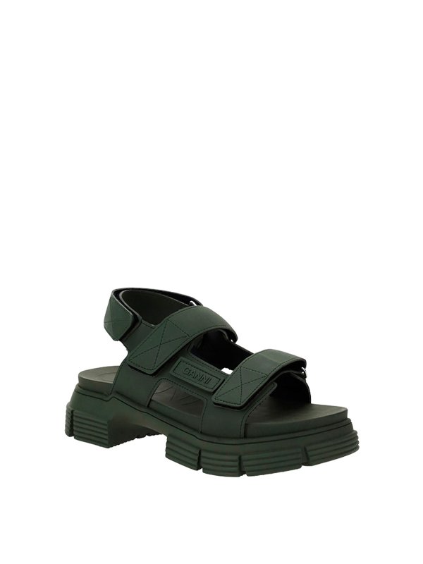 ganni green sandals