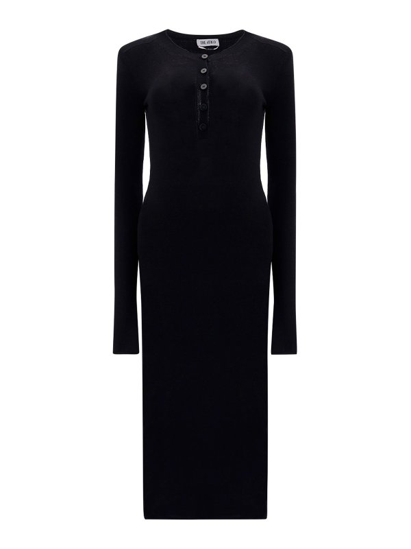 Abiti lunghi The Attico - Vestito nero midi in lana - 213WCK21W029100