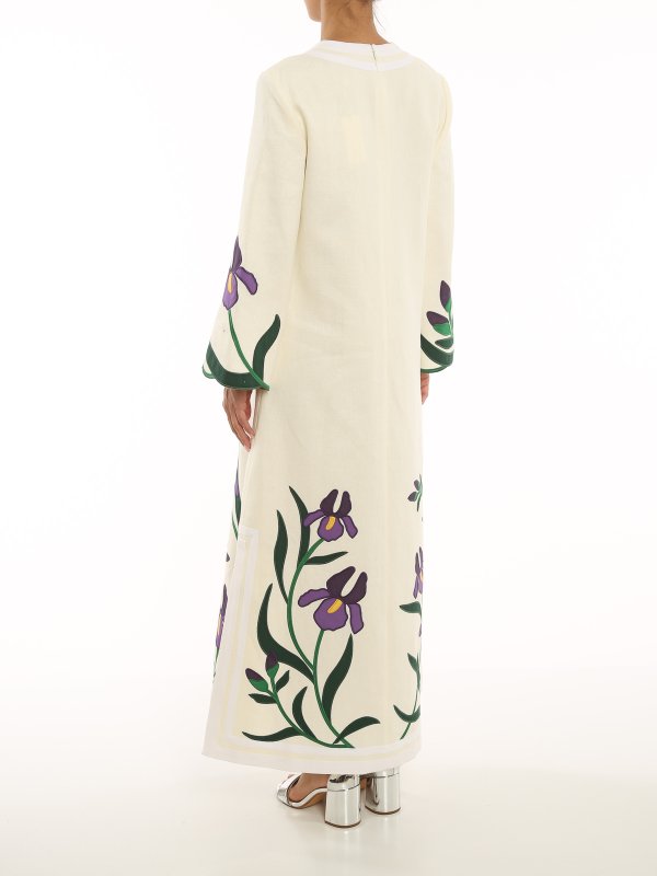 tory burch iris embroidered caftan