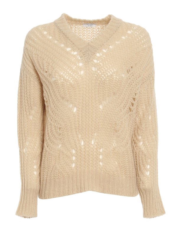 Peserico - Open knit V-neck jumper 