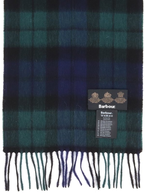 barbour green check scarf