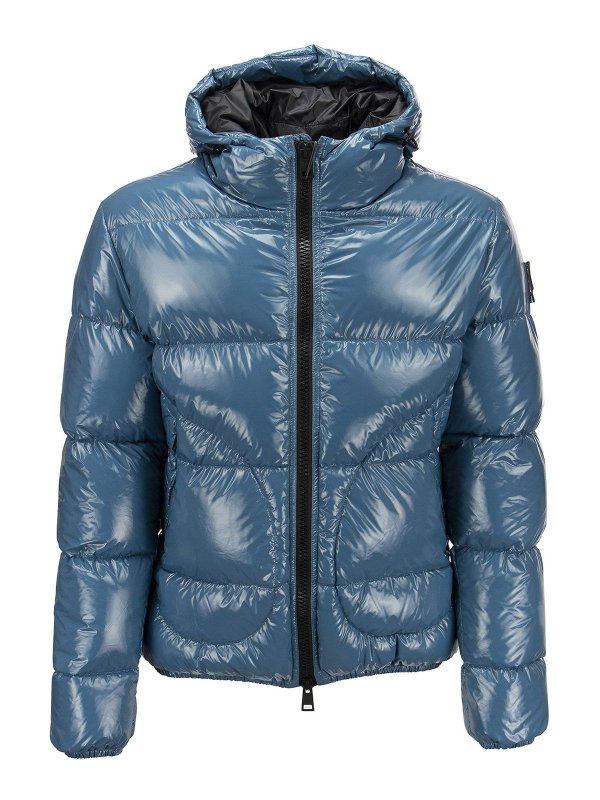 herno hooded glossy down puffer coat