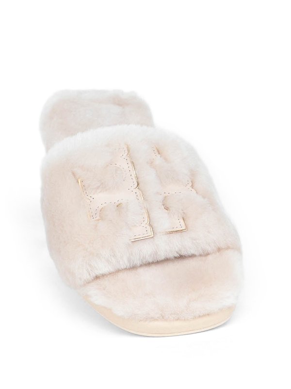 Sandals Tory Burch Double T shearling slides 83484100
