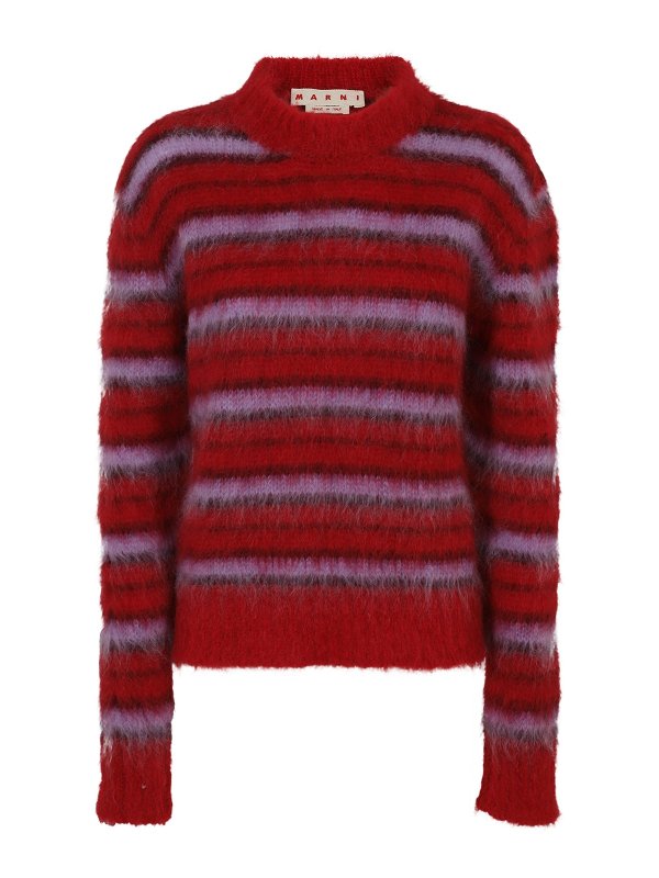 Turtlenecks & Polo necks Marni - Striped mohair sweater ...