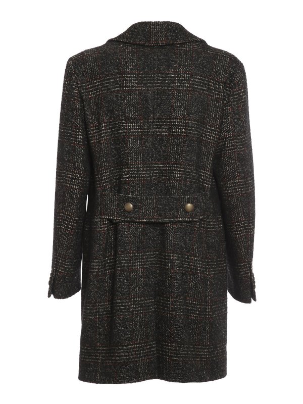 Short coats Manuel Ritz - Prince of Wales wool double-breasted coat ...