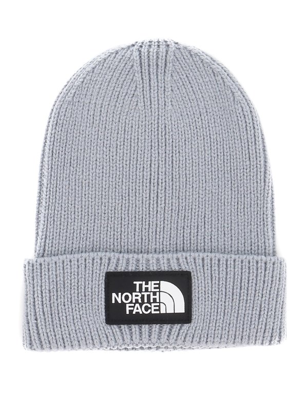 Logo patch ribbed beanie 