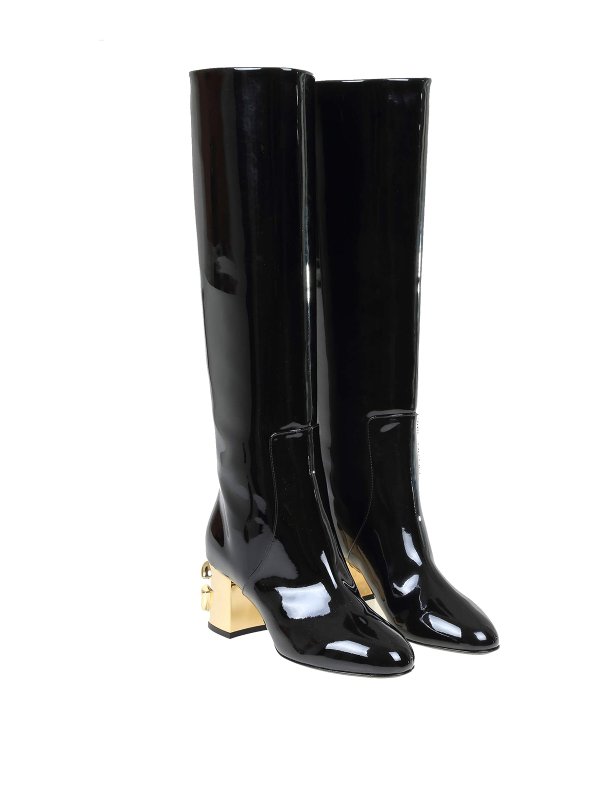 dolce and gabbana patent leather boots