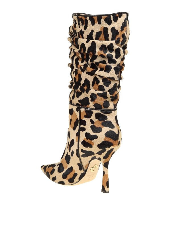 leopard print pony hair boots