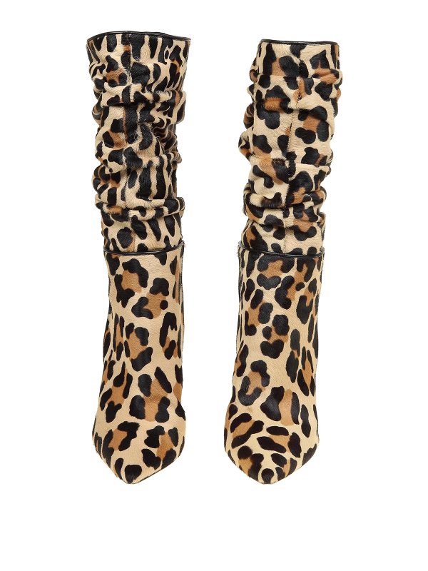 leopard print pony hair boots