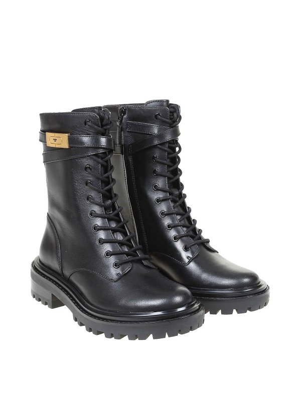 tory burch black combat boots