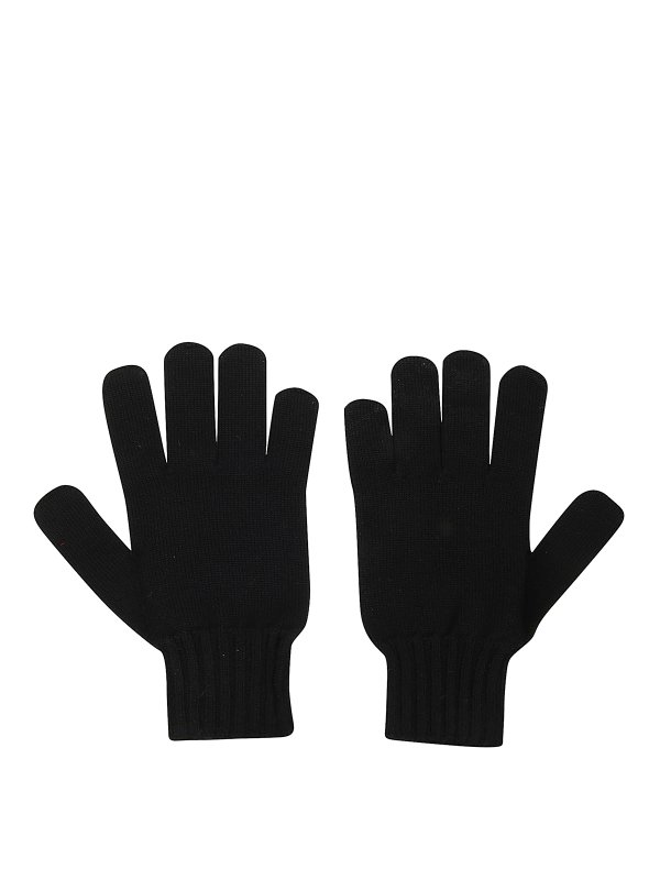 black wool gloves
