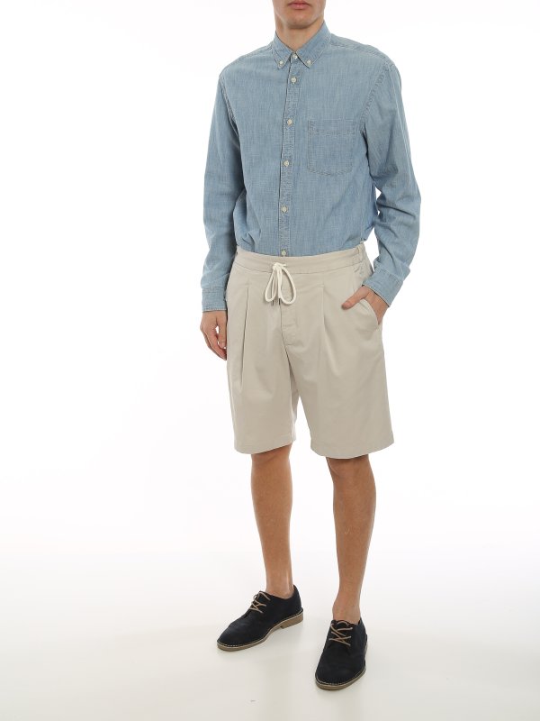 شلوارک Giorgio Armani - Cotton Bermuda pants with darts - 0SGPB00ET02EYU1KC