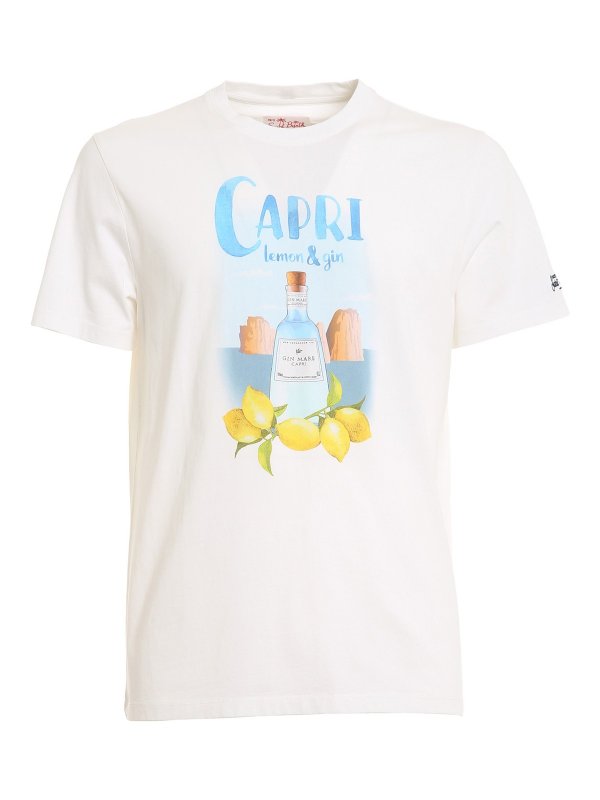 T-shirts Mc2 Saint Barth - Capri lemon & gin T-shirt - TSHIRTMANCAPRIGIN01N