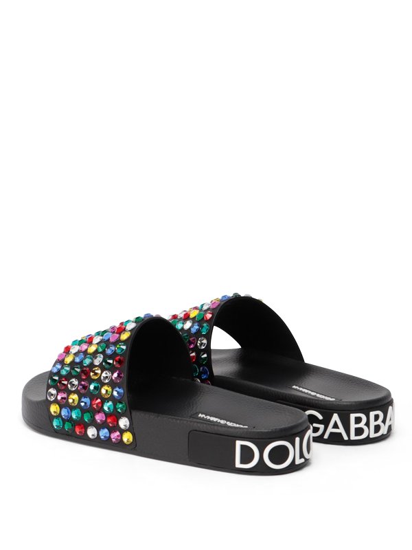 Sandals Dolce & Gabbana - Rhinestones beach slides - CW1990AY7828S574