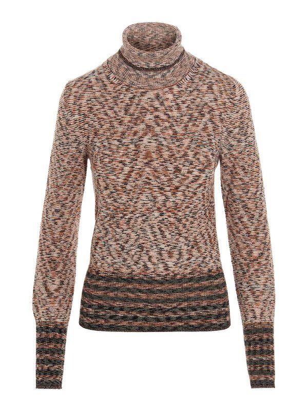 Chevron patterned turtleneck sweater 