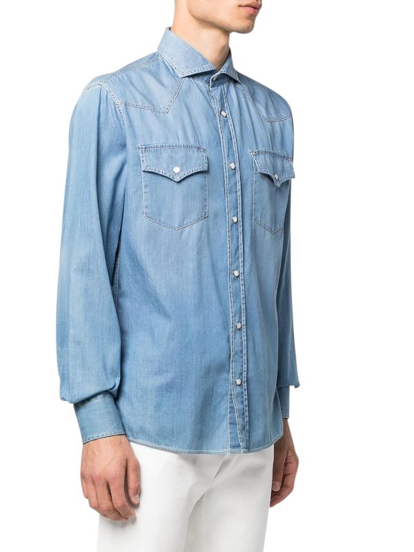 Shirts Brunello Cucinelli - Denim shirt - MR6834008CBT30 | iKRIX.com