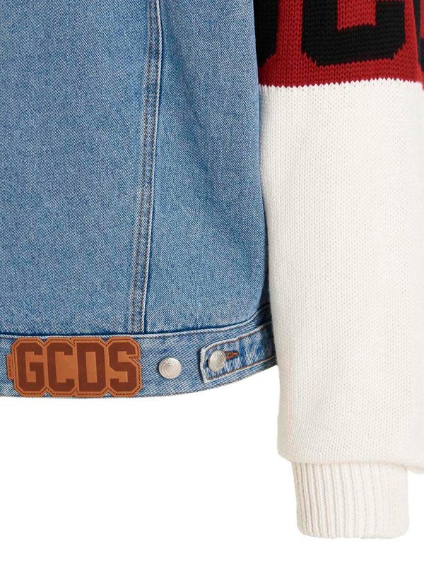 لی Gcds - Logo sleeve denim jacket 