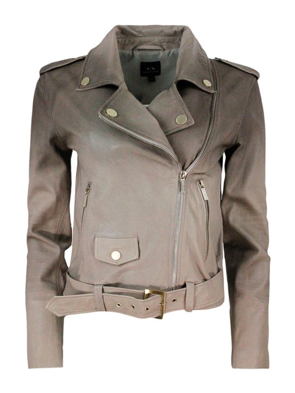 Leather jacket Armani Exchange - Vintage effect leather jacket -  6LYB50YLC3Z1768