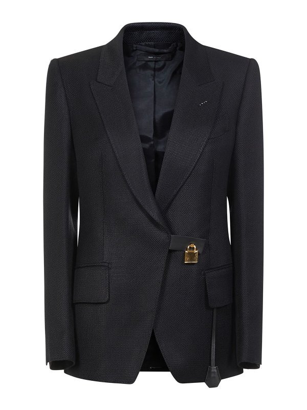 Blazers Tom Ford - Blazer with leather details - GI2887FAX846LB999