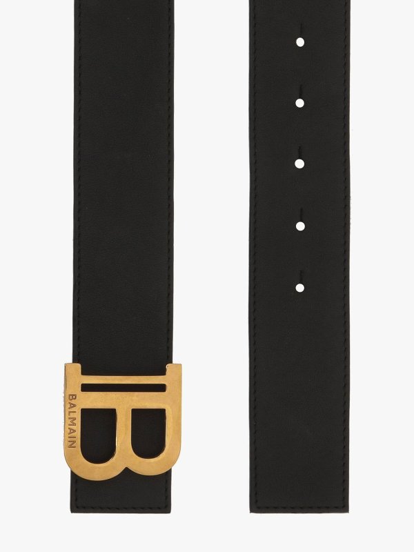 Pebish Menselijk ras vrijwilliger Belts Balmain - Leather belt with logo buckle - AN1WJ002LVTL0PA