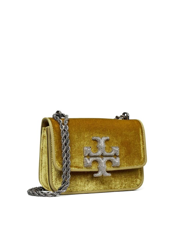 Cross body bags Tory Burch - Velvet- leather bag with logo plaque -  147880300
