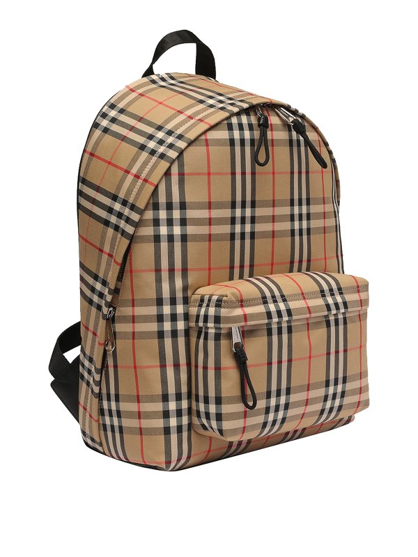 Backpacks Burberry - Canvas tartan backpack with external pocket - 8016106