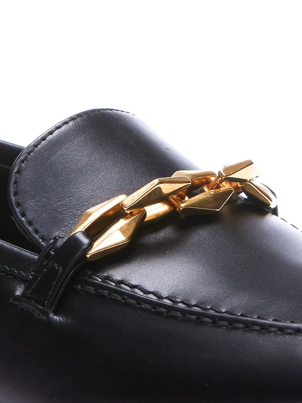 Diamond Tilda leather loafers with chain