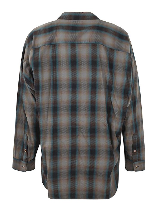 krullen Rubriek Smederij Shirts Maison Mihara Yasuhiro - Mix layered check shirts - A10SH071BROWN