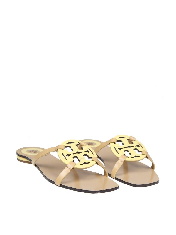 Sandals Tory Burch - Tory burch miller sandal in leather with logo -  141573700