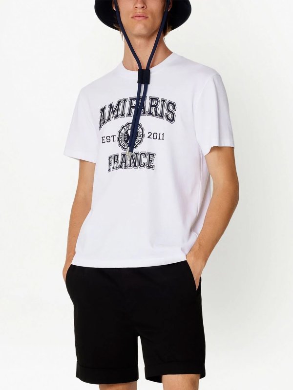 T-shirts Ami Paris - Ami paris logo-print cotton t-shirt - HTS008726