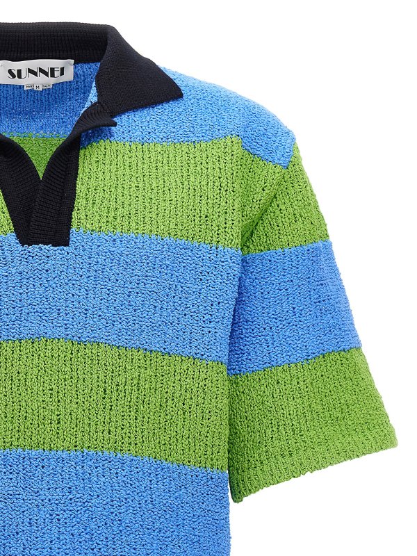 Polo shirts Sunnei - Striped knit polo shirt - MRTWMKNW0177713