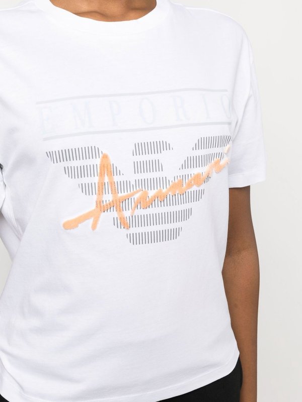 kom over dannelse jord T-shirts Emporio Armani - Logo cotton t-shirt - 3R2T7Z2JQ4Z0100