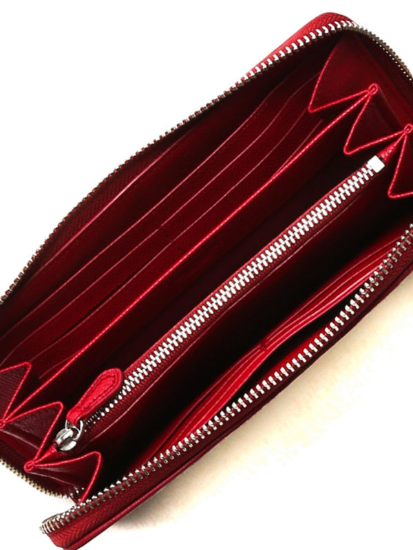 coach accordion zip wallet red