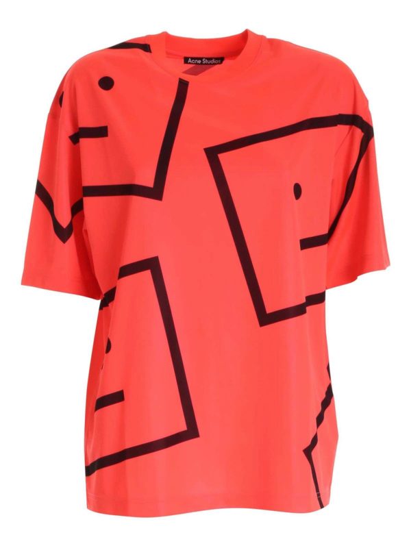 T-shirts Acne Studios - Logo T-shirt in neon pink - CL0093ELECTRICPINK