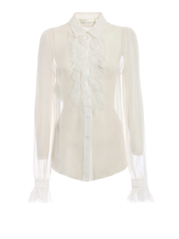 front ruffle shirt