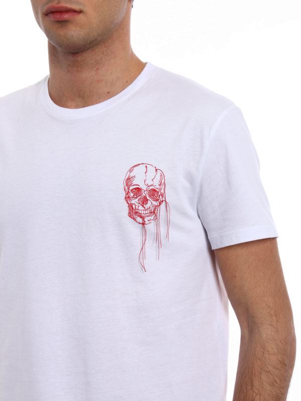 Embroidered Skull white T-shirt
