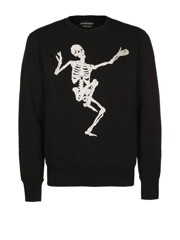 Dancing Skeleton-embroidered Cotton-jersey Sweatshirt In 