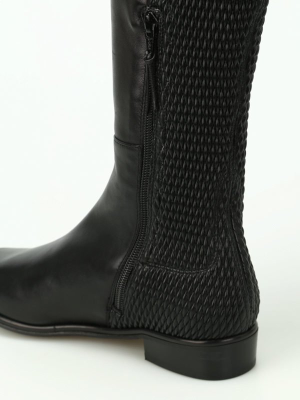 stuart weitzman stretch back leather booties
