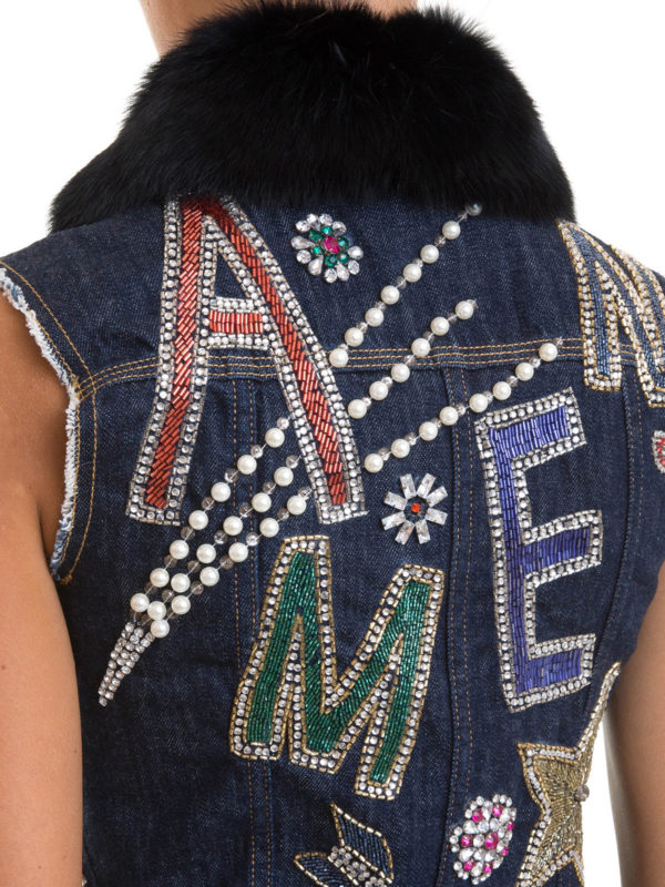 embroidered sleeveless jacket