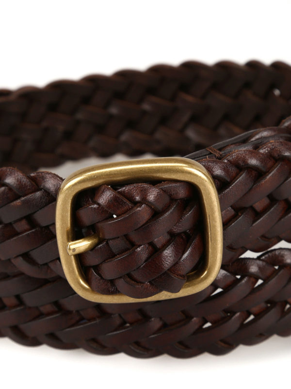 brown woven belt