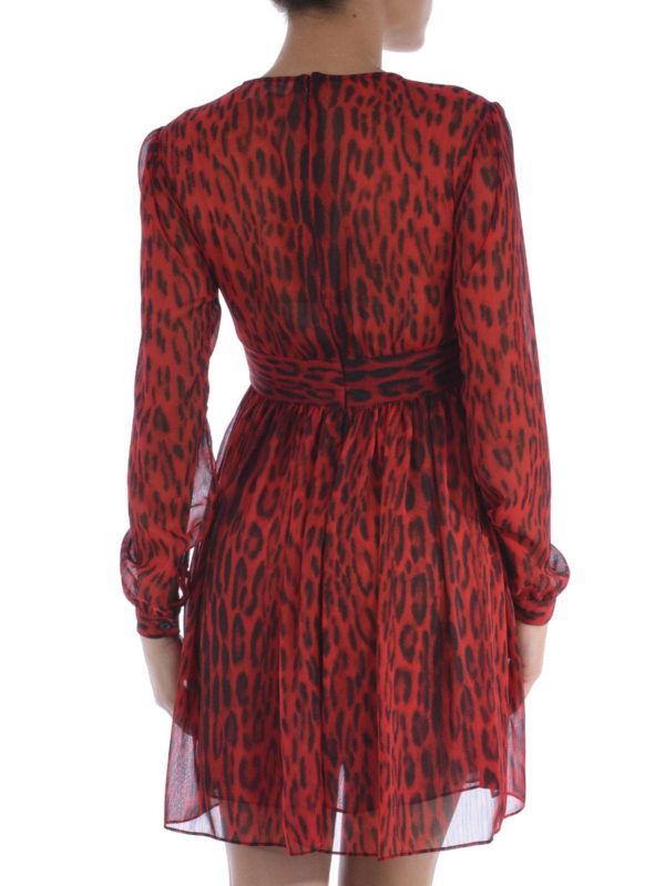 michael kors red leopard dress