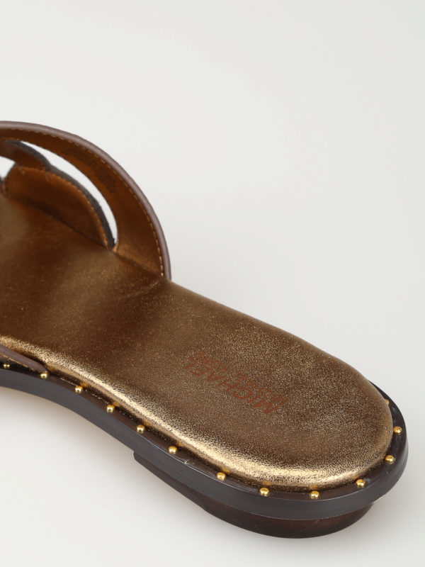 michael kors gold slide sandals
