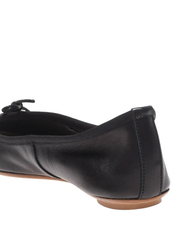 Annette Flex black leather flats 