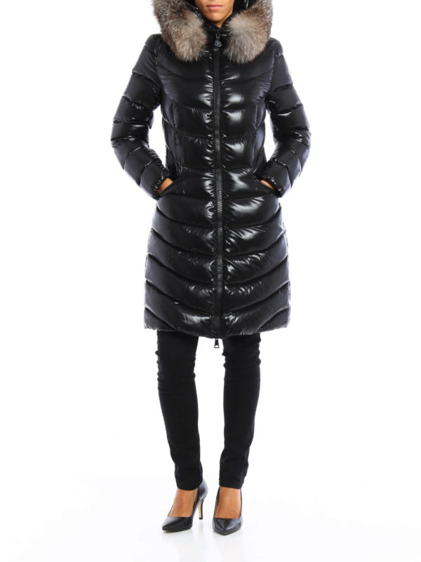 Padded coats Moncler - Aphia fur trimmed hooded down coat ...