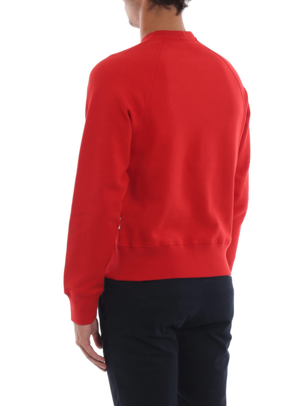 bright red sweatshirt